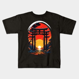 Sunset Gate Japanese Torii Art Kids T-Shirt